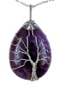 COLLIER PENDENTIF ARBRE DE VIE AMÉTHYSTE