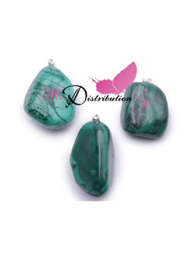 PENDENTIF PIERRE ROULEE MALACHITE