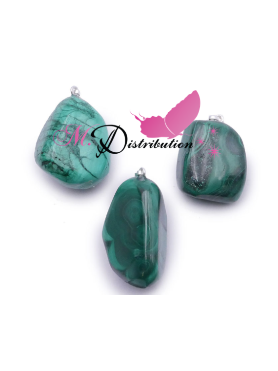 PENDENTIF PIERRE ROULEE MALACHITE