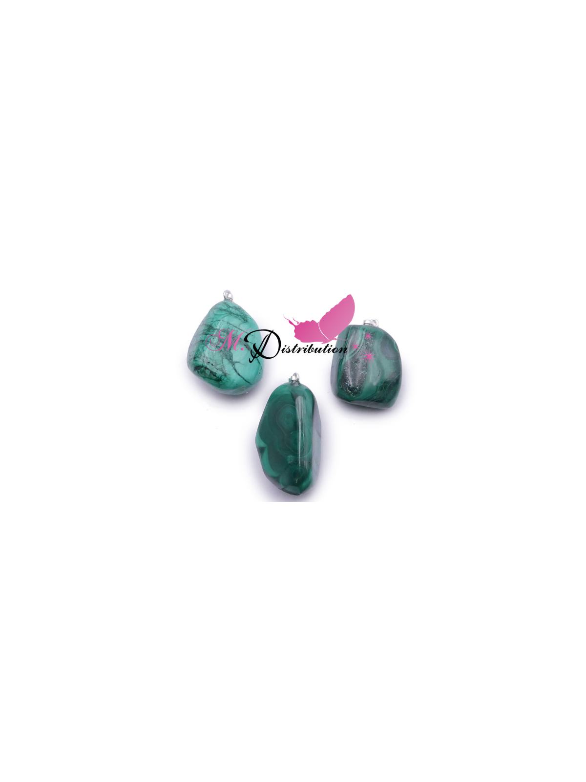 PENDENTIF PIERRE ROULEE MALACHITE