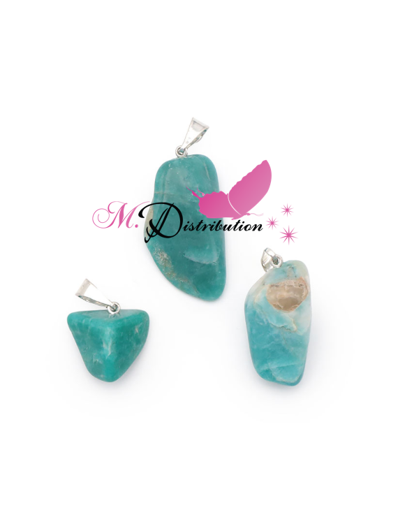 PENDENTIF PIERRE ROULEE AMAZONITE NAMIBIE