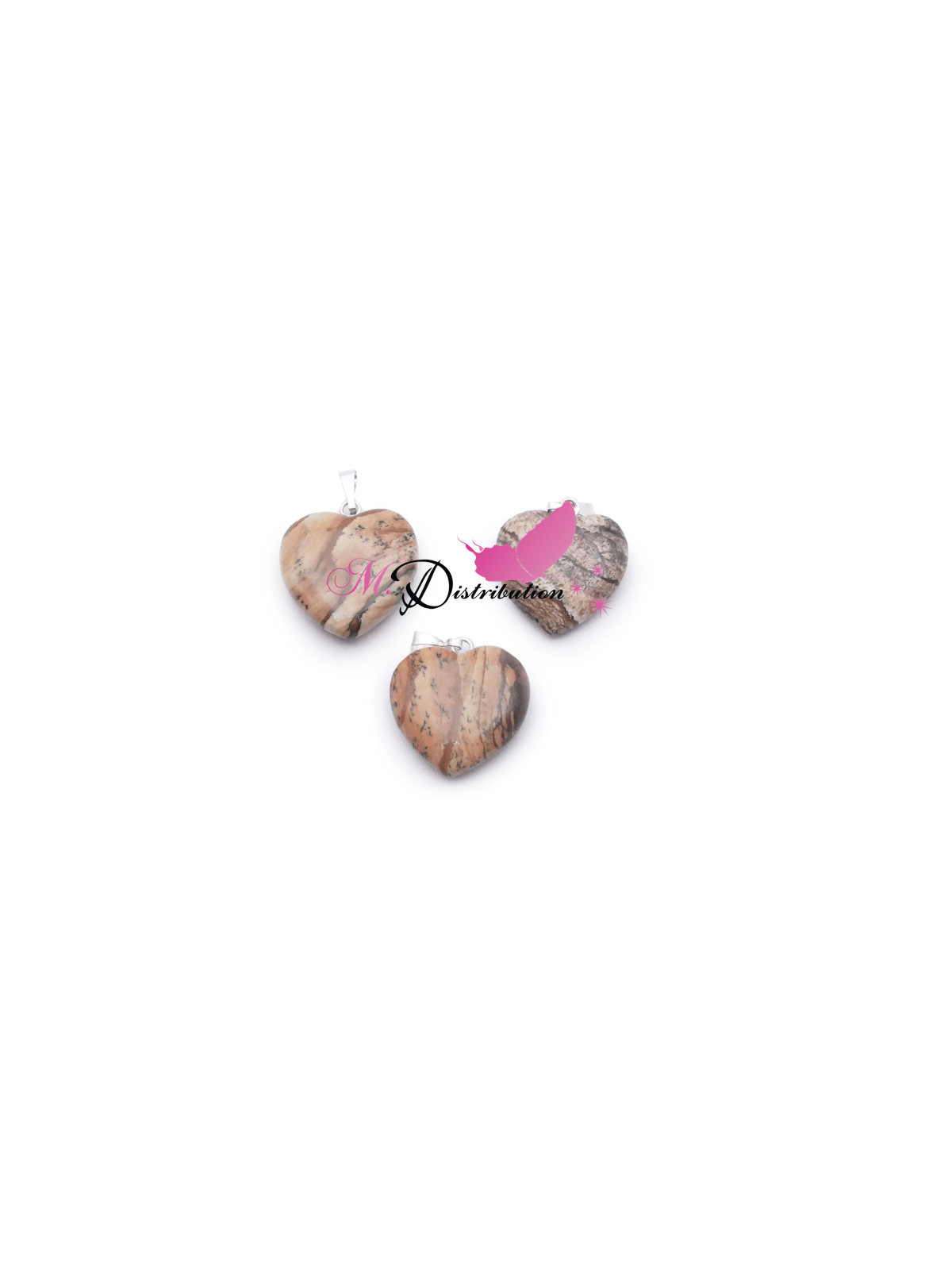 PENDENTIF COEUR 20MM JASPE PAYSAGE