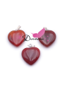 PENDENTIF COEUR 20MM CORNALINE