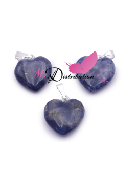 PENDENTIF COEUR 15MM SODALITE