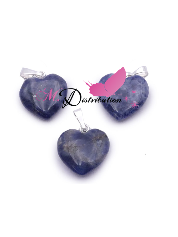 PENDENTIF COEUR 15MM SODALITE