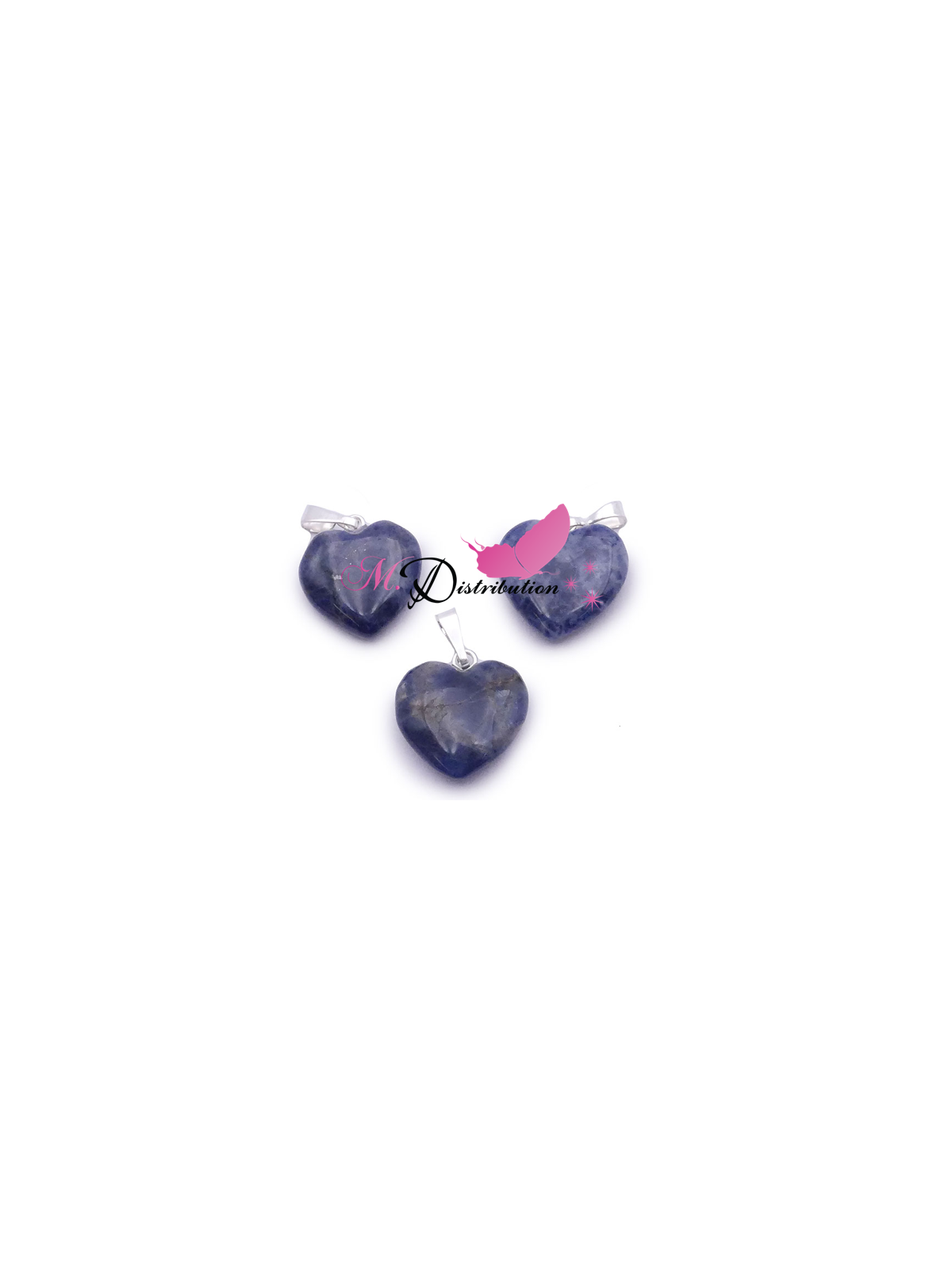 PENDENTIF COEUR 15MM SODALITE