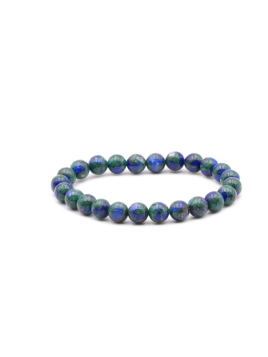 BRACELET BOULE 8MM AZURITE MALACHITE