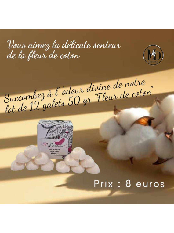 LOT DE 12 GALETS 50GR FLEUR DE COTON