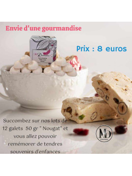 LOT DE 12 GALETS 50GR NOUGAT