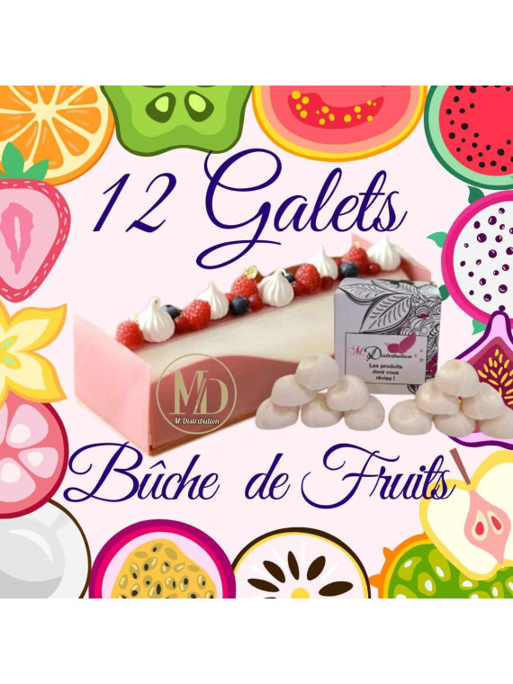 LOT DE 12 GALETS 50GR BUCHE AUX FRUITS