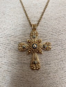 Collier semi précieux croix filigrane