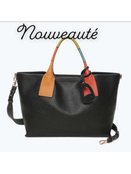 Sac Neverfull noir avec ses bretelles colorées