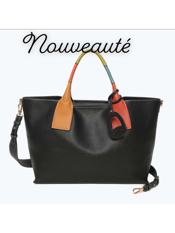 Sac Neverfull noir avec ses bretelles colorées