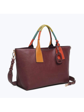 Sac Neverfull bordeaux avec ses bretelles colorées