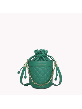 Sac bandoulière vert style tronc avec texture et chaîne entrelacée