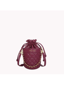 Sac bandoulière fuchsia style tronc avec texture et chaîne entrelacée