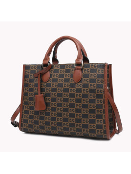 Sac avec gravure marron