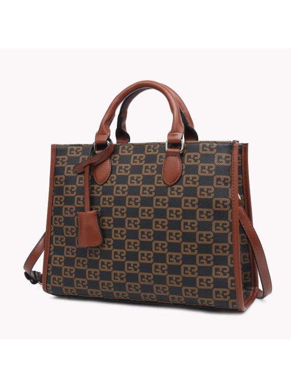 Sac avec gravure marron