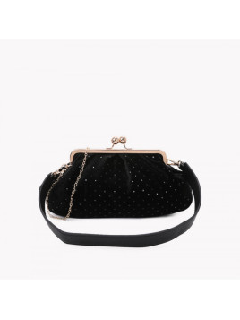 Sac velours pailleté noir