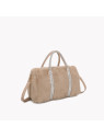 Sac en fourrure avec poignées en brillant beige