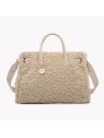 Sac en laine de mouton et poignées synthétiques beige