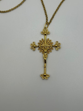 Collier semi précieuse croix chrétienne