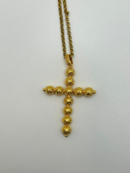 Collier semi précieuse croix chrétienne