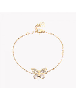 Bracelet en acier ovale papillon (2 coloris)