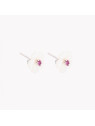 Boucles d'oreilles en acier nacre fleur (2 coloris)