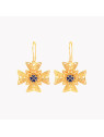 Boucles d'oreilles Encantos Portugal croix de malta bleue