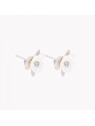 Boucles d'oreilles en acier fleur nacré (2 coloris)