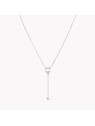 Collier long en acier avec diamant