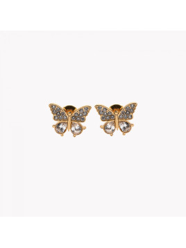 Boucles d'oreilles en acier ovale papillon