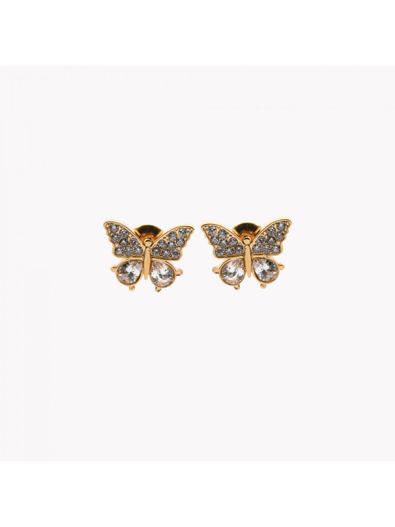 Boucles d'oreilles en acier ovale papillon