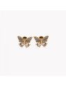 Boucles d'oreilles en acier ovale papillon